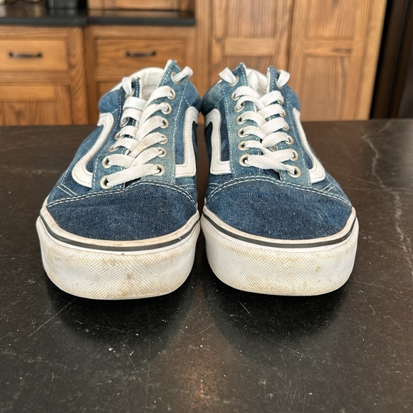 Vans Off‎ The Wall Canvas Denim Sneakers Shoes Women's 9 Blue - Picture 2 of 6